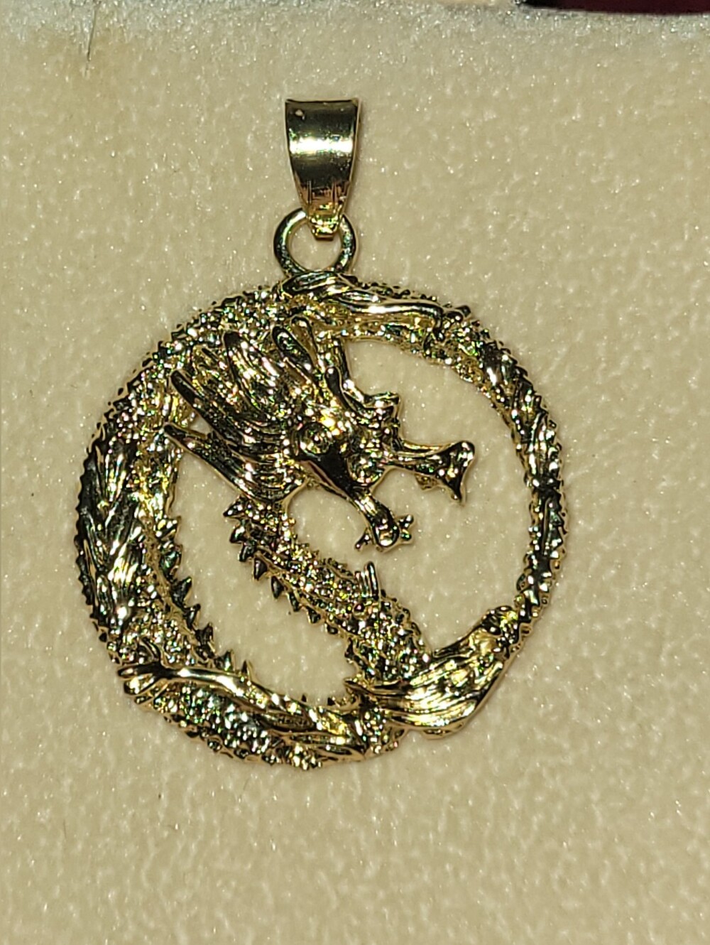 Golden Dragon Pendant Charm NWOT - Size Of Quarter +